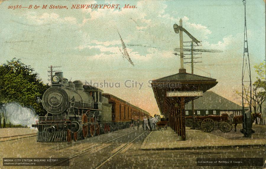 Postcard: Boston & Maine Station, Newburyport, Massachusetts